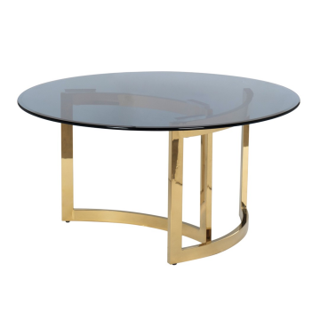 Стол журнальный темное стекло/золото d90*45см