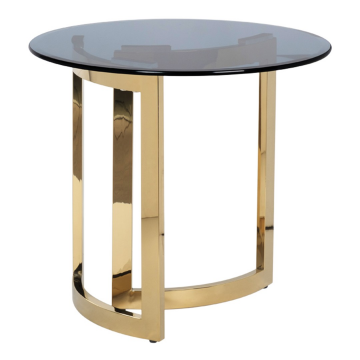 Стол журнальный темное стекло золото d60*55см