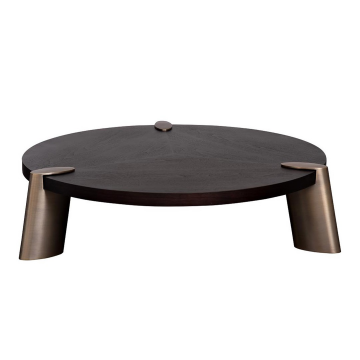 Стол журнальный темный орех d138*33см