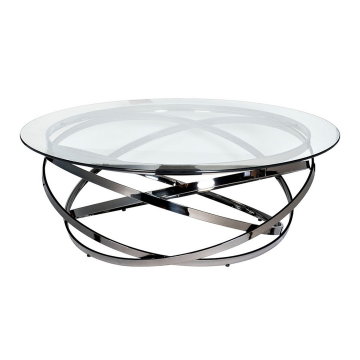 Стол журнальный стекло темный хром d120*40см