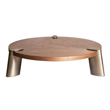 Стол журнальный светлый орех d138*33см,столешница d120