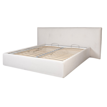 Кровать Como c подъемным механизмом шенилл белый Miss01 270*240*110