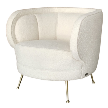 Кресло ткань букле белое 77*79*75см