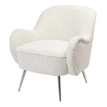 Кресло букле кремовое 72*75*76см металлические ножки