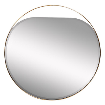 Зеркало круглое  в металлической раме цвет золото d84см