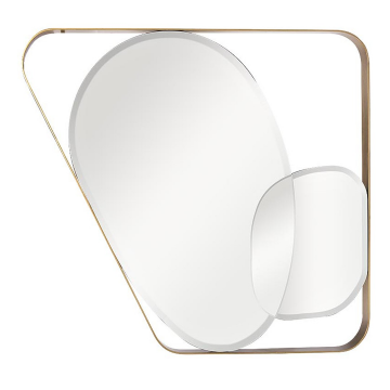 Зеркало в металлической раме цвет золото  91*102см