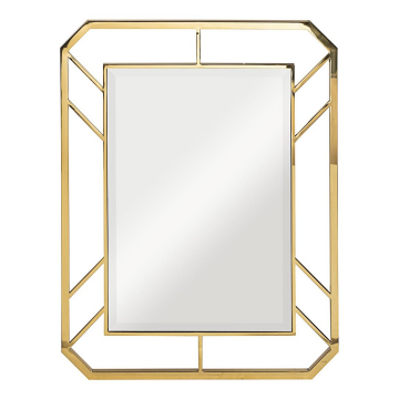 Зеркало прямоугольное в металлической раме цвет золото 71*91*2см
