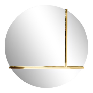 Зеркало круглое с металлическими вставками золото d80см