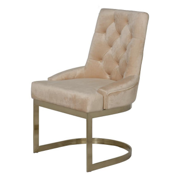 Стул велюр бежевый/матовое золото 65*61*93см