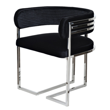 Стул велюр черный/хром 61*60*74см