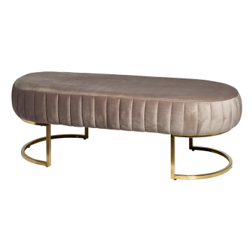 Банкетка велюр серо-бежевый, металлическая основа 135*54*45см