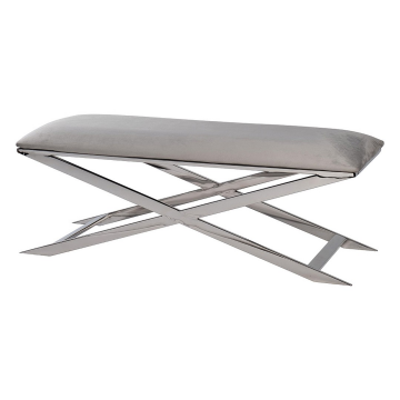 Банкетка свветло-серый велюр/хром 120,5*45*44,5см