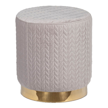 Банкетка велюр светло-серый/золото d42*46см