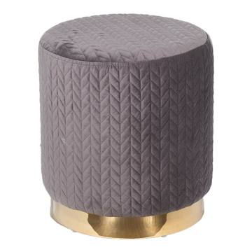 Банкетка велюр темно-серый/золото d42*46см