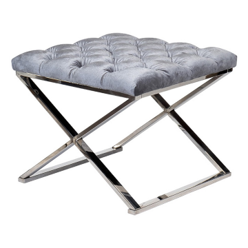 Банкетка велюр серый/хром 52*52*45,5см
