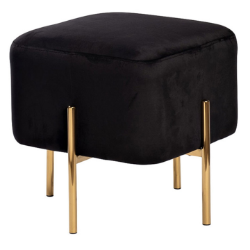 Банкетка велюр черный/золото 42*42*44см