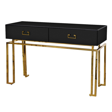 Консоль черная 2 ящика  120*42*77см
