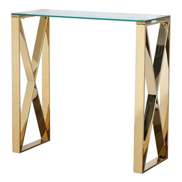 Консоль прозрачное стекло/золото 80*30*78см