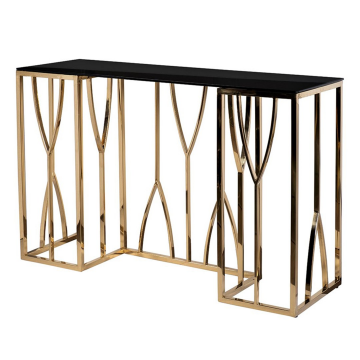 Консоль стекло черное/золото 120*40*78см
