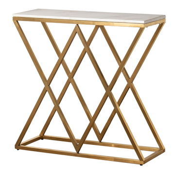 Консоль Bianco Namibia белый мрамор/матовое золото 80*30*78