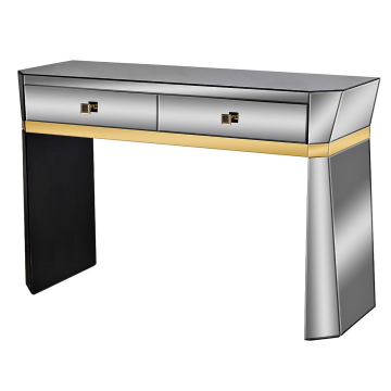 Консоль 2 ящика с золотистой отделкой 120*42*79см