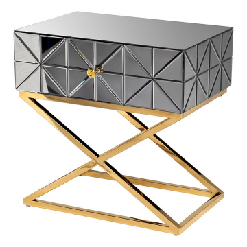 Тумба с матовой зеркальной отделкой каркас металл.  60*40*60см