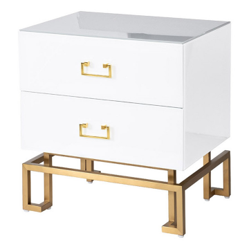 Тумба 2 ящика белая/золото 55*40*58см