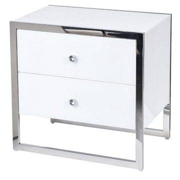 Тумба с 2-мя ящиками белая/хром 60*40*58см