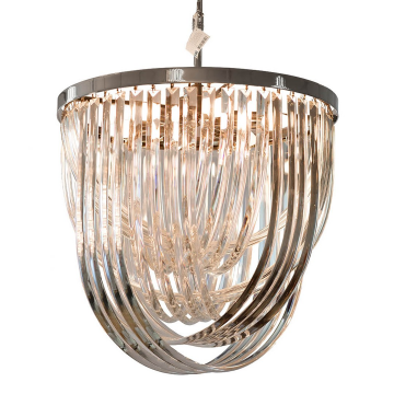 Люстра потолочная стекло/серебро d54*64см