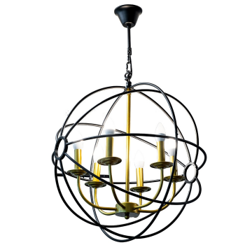 Лампа потолочная Сфера латунь/черный d.56см h.60см