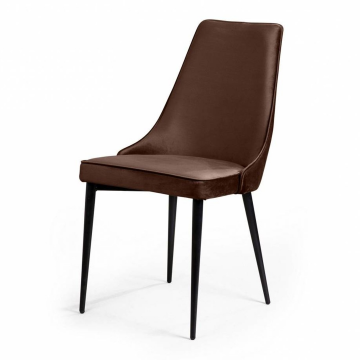 Стул Oliver, бархат коричневый 12/ чёрный конус 78079