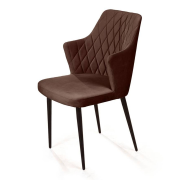 Стул с подлокотниками Hunt, бархат коричневый 12 / чёрный конус 8934