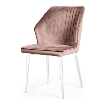 Стул Berg, бархат бежевый 5 / белый конус 75054