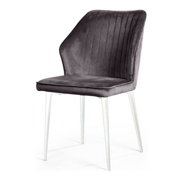 Стул Berg, бархат светло-серый 26 / белый конус 75256