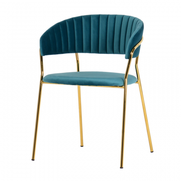 Стул Turin бирюзовый с золотыми ножками