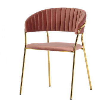 Стул Turin пудровый с золотыми ножками