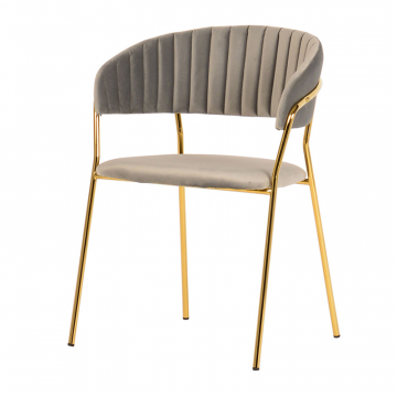 Стул Turin латте с золотыми ножками