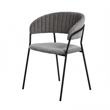 Стул Turin серый вельвет с чёрными ножками