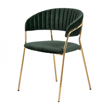 Стул Turin зеленый с золотыми ножками