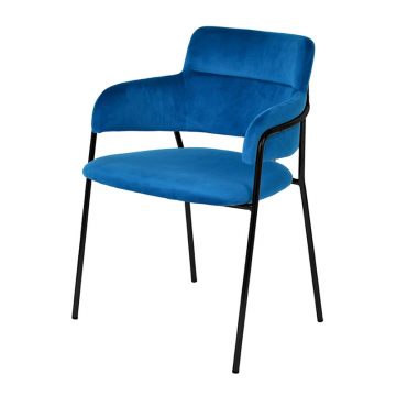 Стул Napoli синий с черными ножками