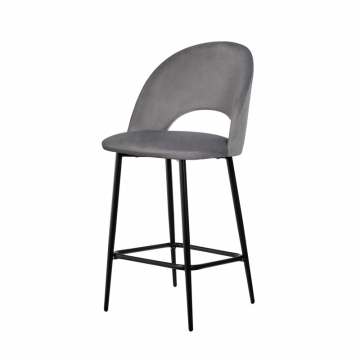 Стул полубарный Leo темно-серый