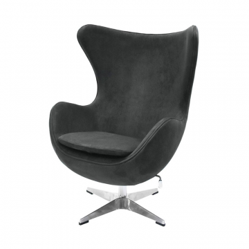 Кресло EGG CHAIR графит, искусственная замша