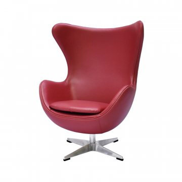Кресло EGG CHAIR красный, натуральная кожа