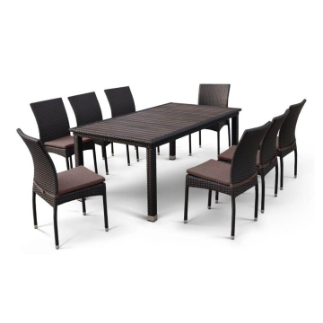 Комплект плетеной мебели T347/Y380A-W53 Brown (8+1)