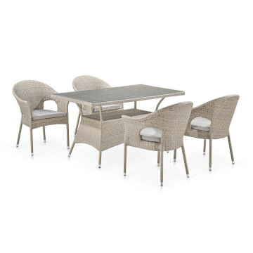 Комплект плетеной мебели T198C/Y79C-W85 Latte (4+1)