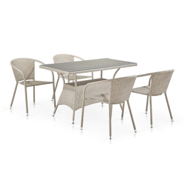Комплект плетеной мебели T198D/Y137C-W85 Latte (4+1)