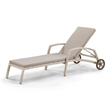 Шезлонг-лежак плетеный A35C2-W85 Latte с матрасом