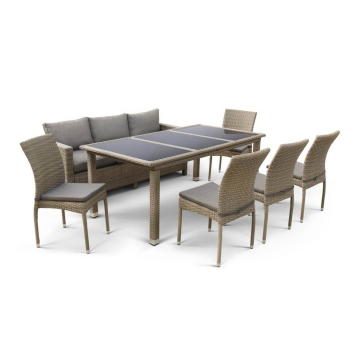Комплект плетеной мебели T365/S65/Y380B-W65 Light Brown (8+1)