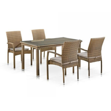 Комплект плетеной мебели T256B/Y379B-W65 Light Brown (4+1)