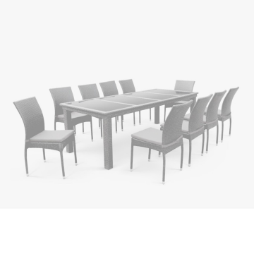 Комплект плетеной мебели T438/Y380C-W85 Latte (10+1) + подушки